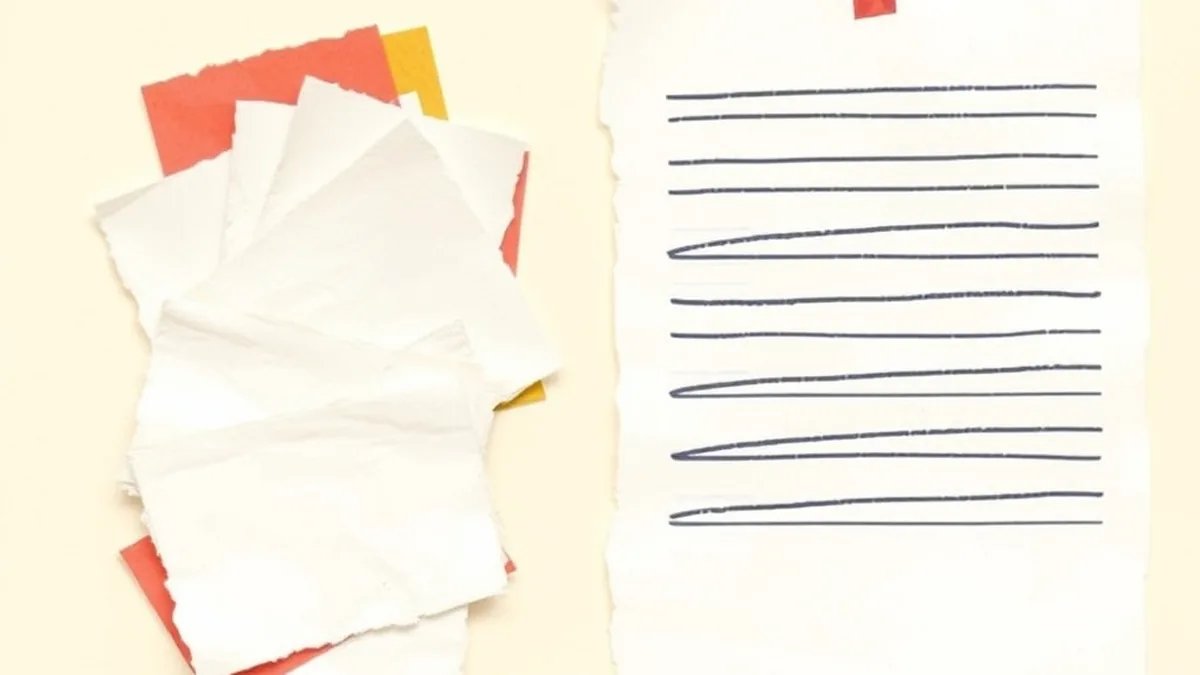 Open notebook with a handwritten claim-evidence outline beside a coral pencil — AI argument writing lesson middle school grades 6-8