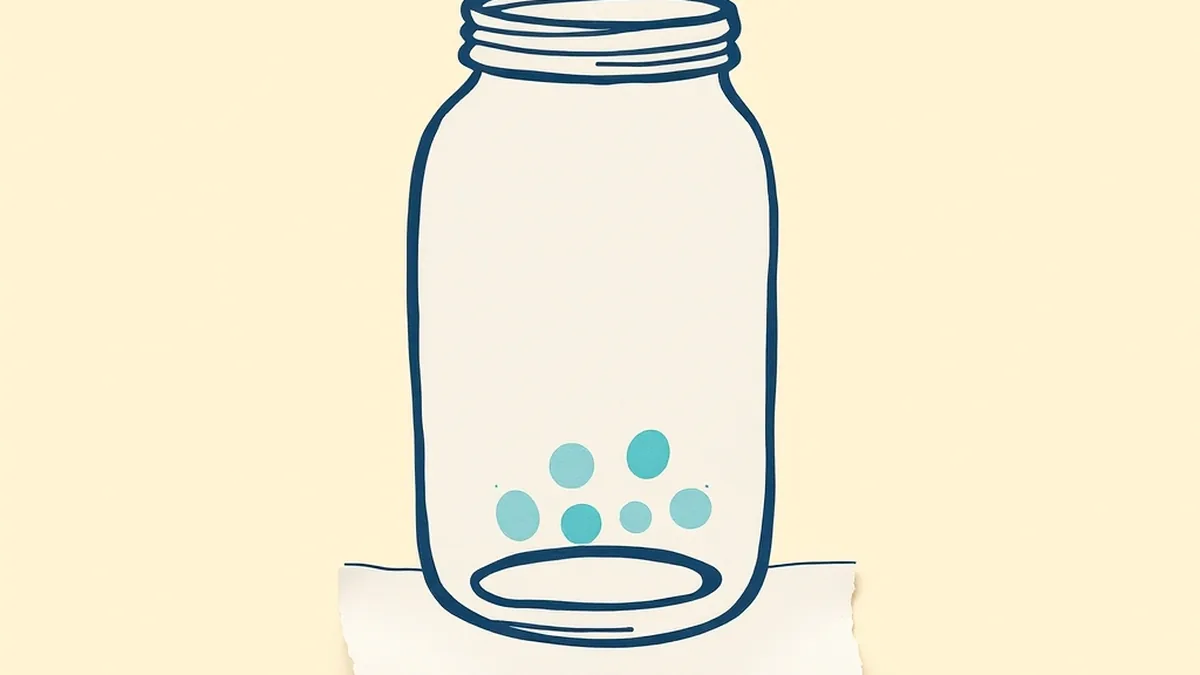 Illustrated glass jar filled with water droplets on a warm cream paper surface, representing the hidden water cost of AI for a middle school lesson plan