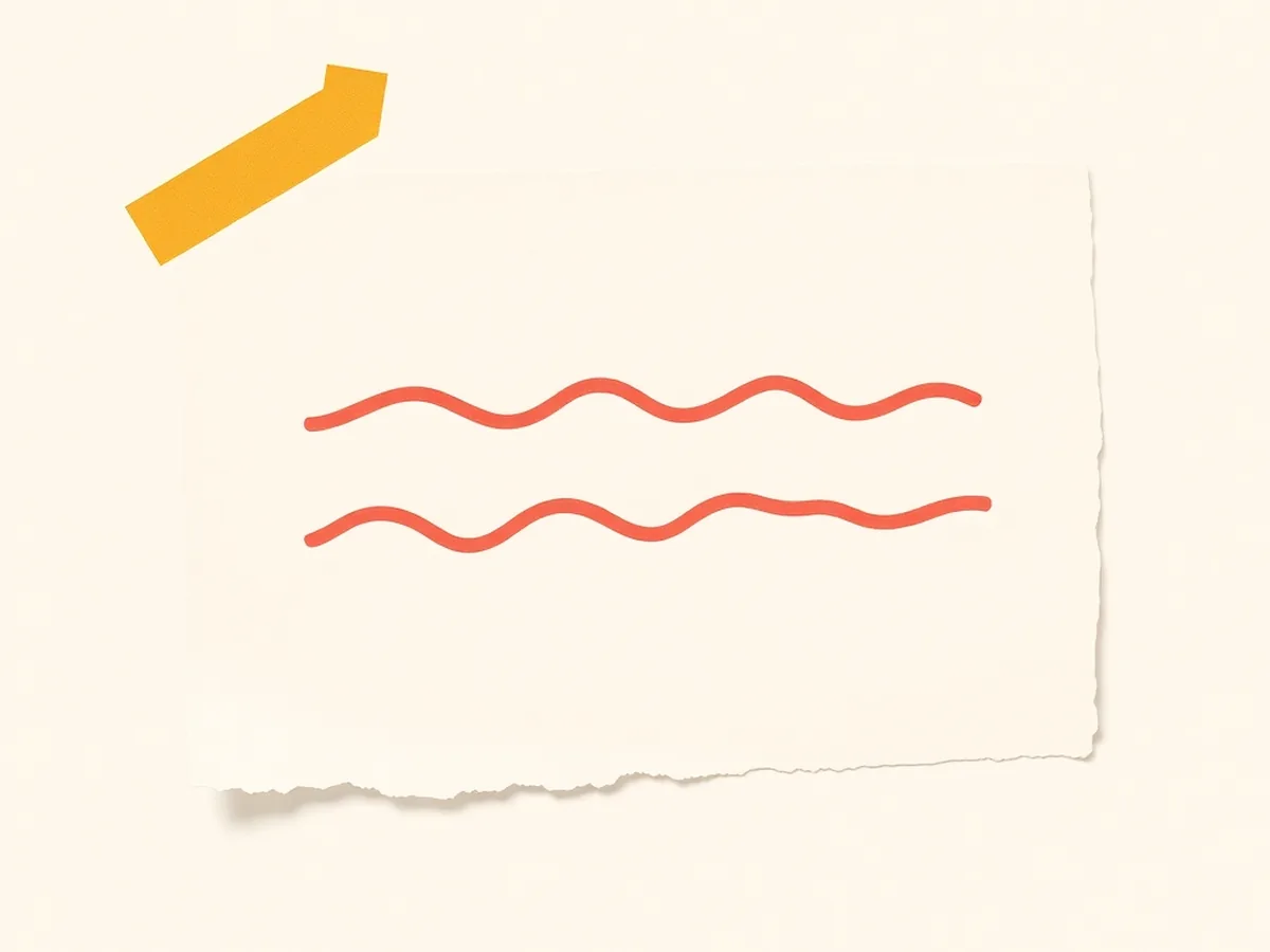 Open folder with cream and mustard paper layers and a green checkmark doodle, illustrating a three-part AI definition