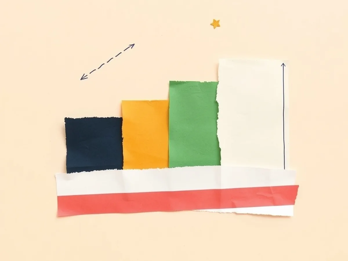 Five torn-paper blocks in ascending staircase in navy, mustard, green, coral and cream — representing five prompt technique levels building on each other for high school AI instruction
