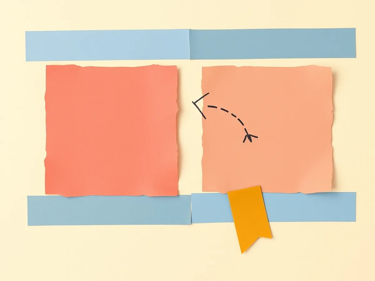 Two similar paper silhouette shapes side by side, doodle arrow pointing to an extra protruding shape on the right — spotting AI-generated image inconsistencies