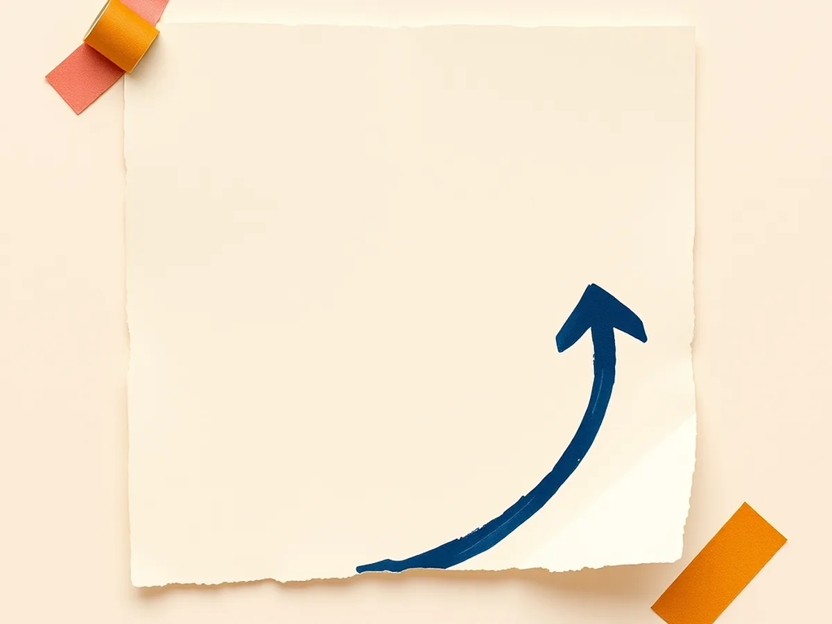 Torn-paper card with a bold navy sorting arrow representing the card sort training step in an unplugged ML activity