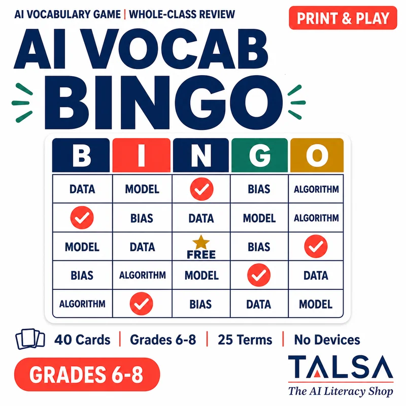 AI Vocabulary Bingo Cards cover