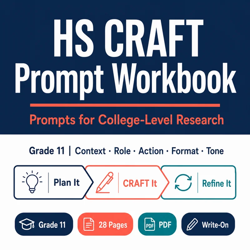 HS CRAFT Prompt Workbook Grade 11 cover