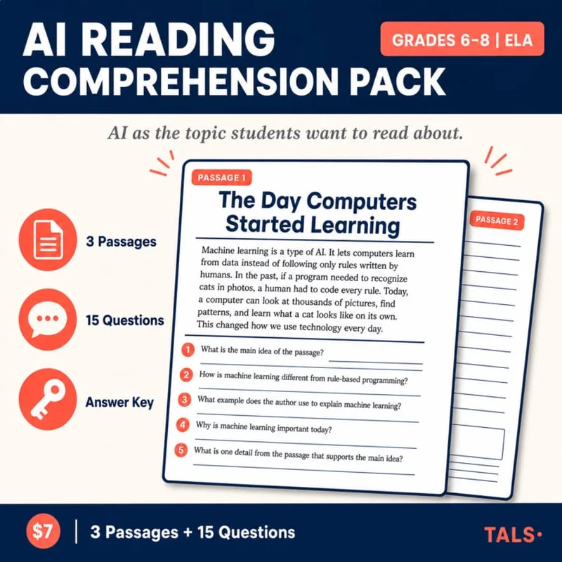 AI Reading Comprehension Pack cover