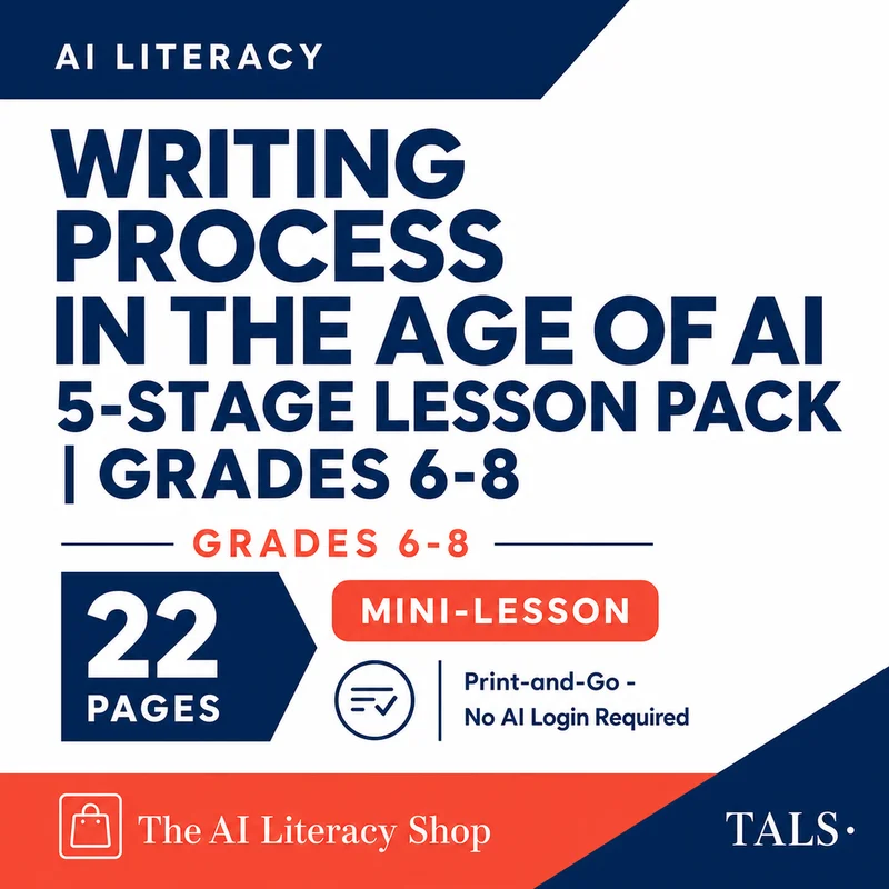 Writing Process in the Age of AI 5-Stage Lesson Pack cover