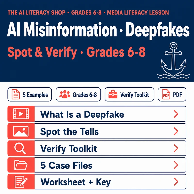 AI Deepfake Lesson Spot and Verify Misinformation cover