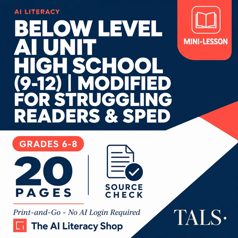 Below Level AI Unit High School (9-12) cover
