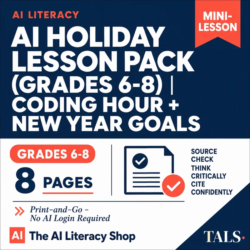 AI Holiday Lesson Pack (Grades 6-8) cover