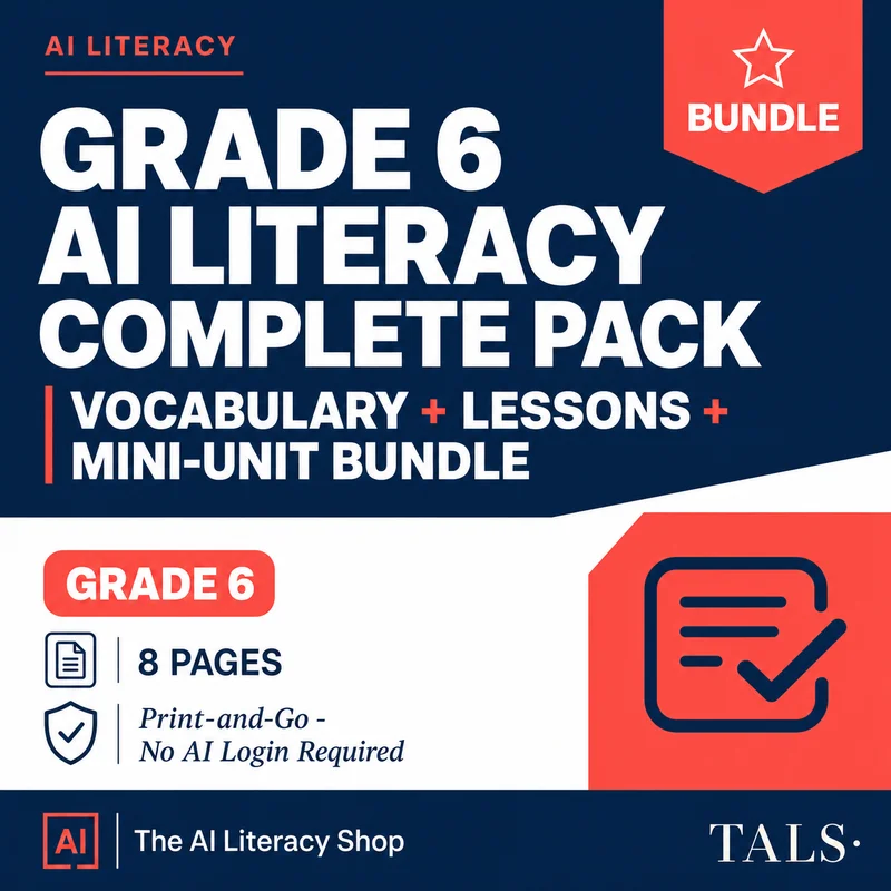 Grade 6 AI Literacy Complete Pack cover