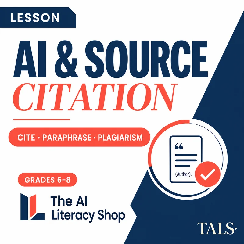 AI Source Citation Lesson Grades 6-8 cover