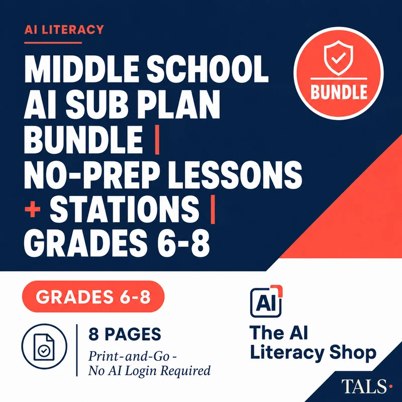 Middle School AI Sub Plan Bundle cover