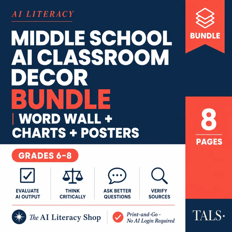 Middle School AI Classroom Decor Bundle cover