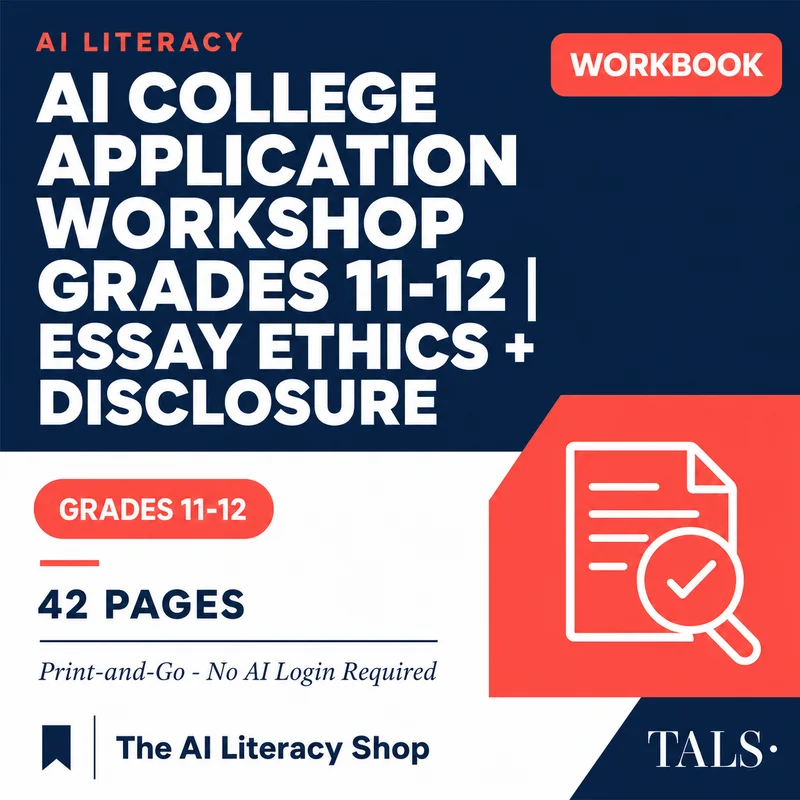 AI College Application Workshop Grades 11-12 cover