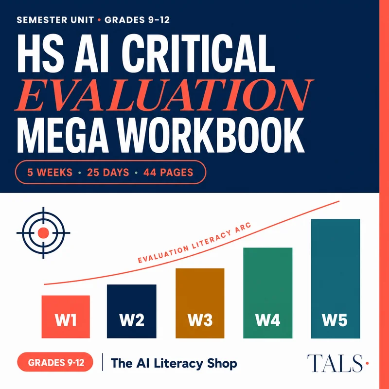 HS AI Critical Evaluation Mega Workbook cover