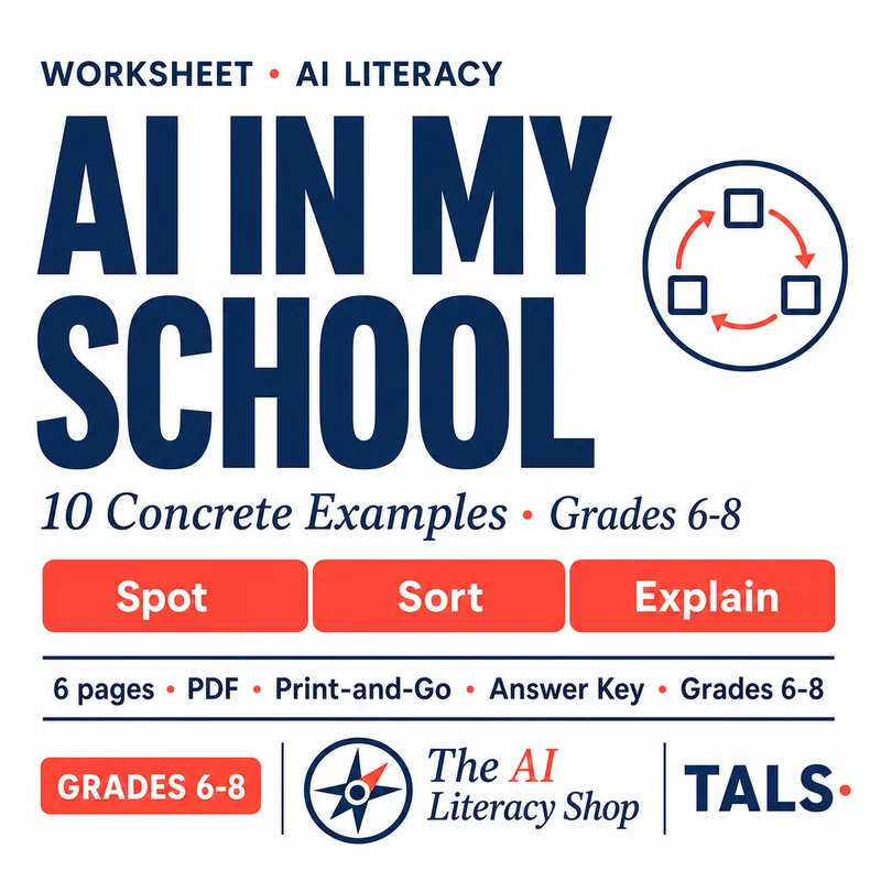 AI in My School Worksheet cover