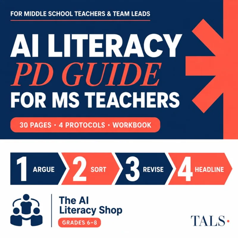 AI Literacy PD Guide for MS Teachers cover